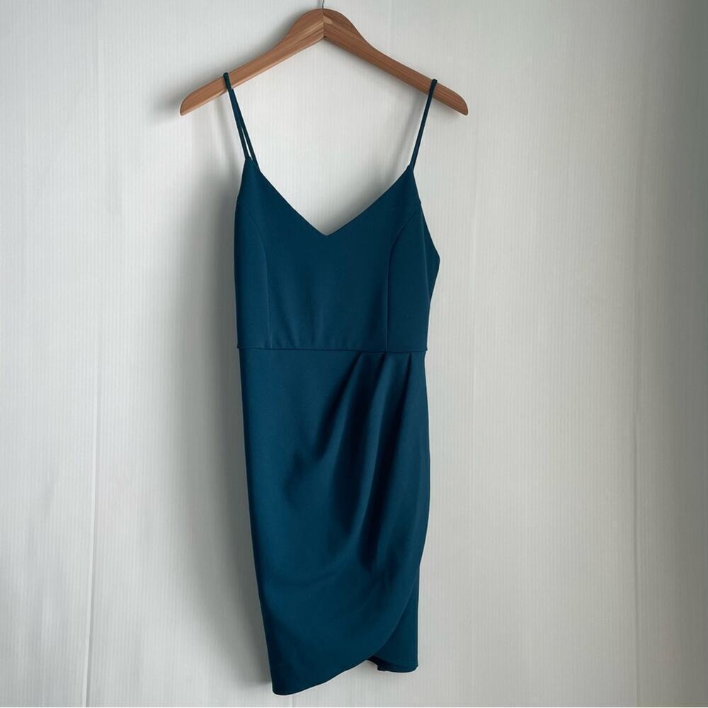 Lulu’s Forever Your Girl teal blue bodycon dress size large mini dress - Picture 5 of 8